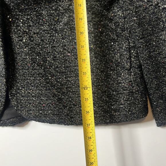 L’Agence CHAMBERLAIN SEQUIN EMBELLISHED‎ METTALIC MULTI TWEED BLAZER SIZE 10 - Picture 6 of 12